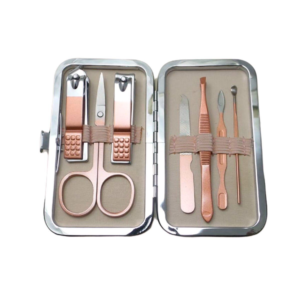 GENERICO - set manicura y pedicura 7 piezas acero inoxidable cortauñas