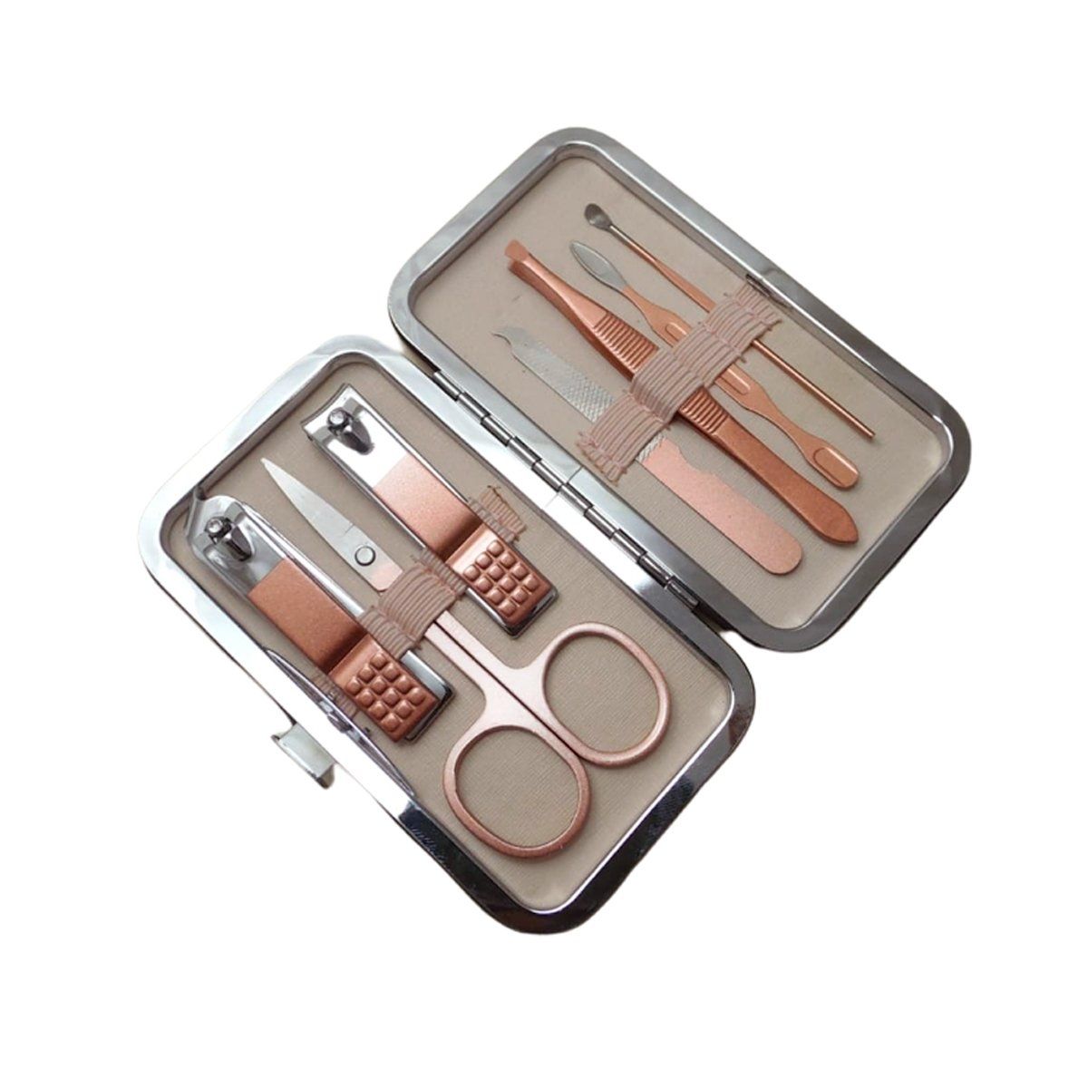 GENERICO - set manicura y pedicura 7 piezas acero inoxidable cortauñas