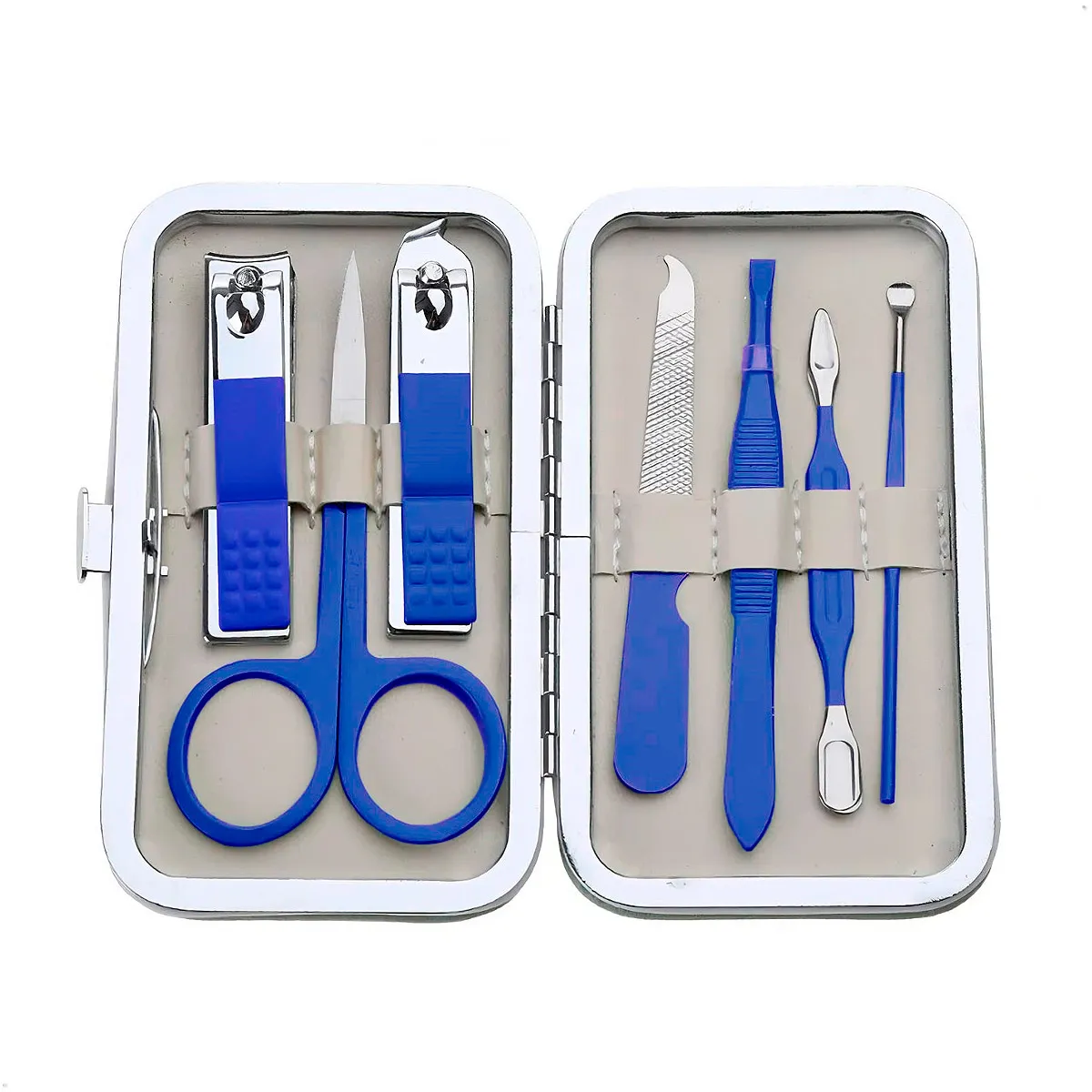 GENERICO - set manicura y pedicura 7 piezas acero inoxidable cortauñas