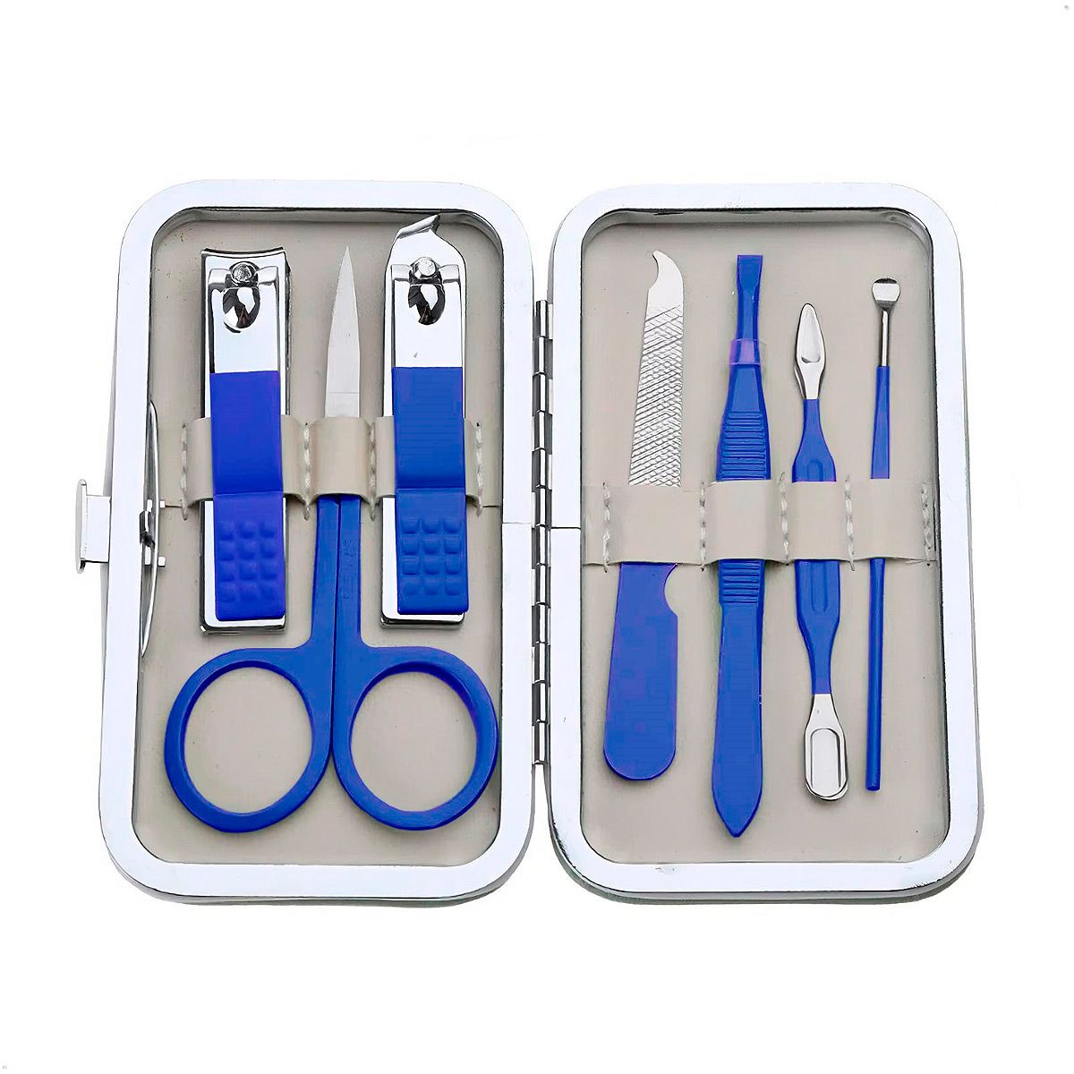 GENERICO - set manicura y pedicura 7 piezas acero inoxidable cortauñas