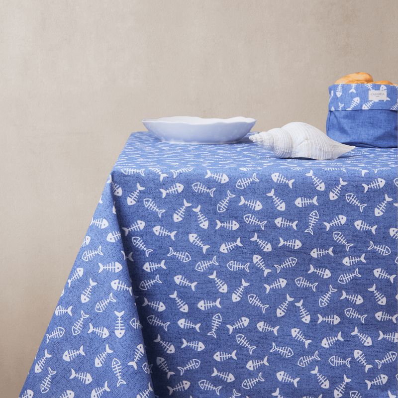 CASIOPIA - Mantel antimanchas rectangular 6 sillas ASIA AZUL