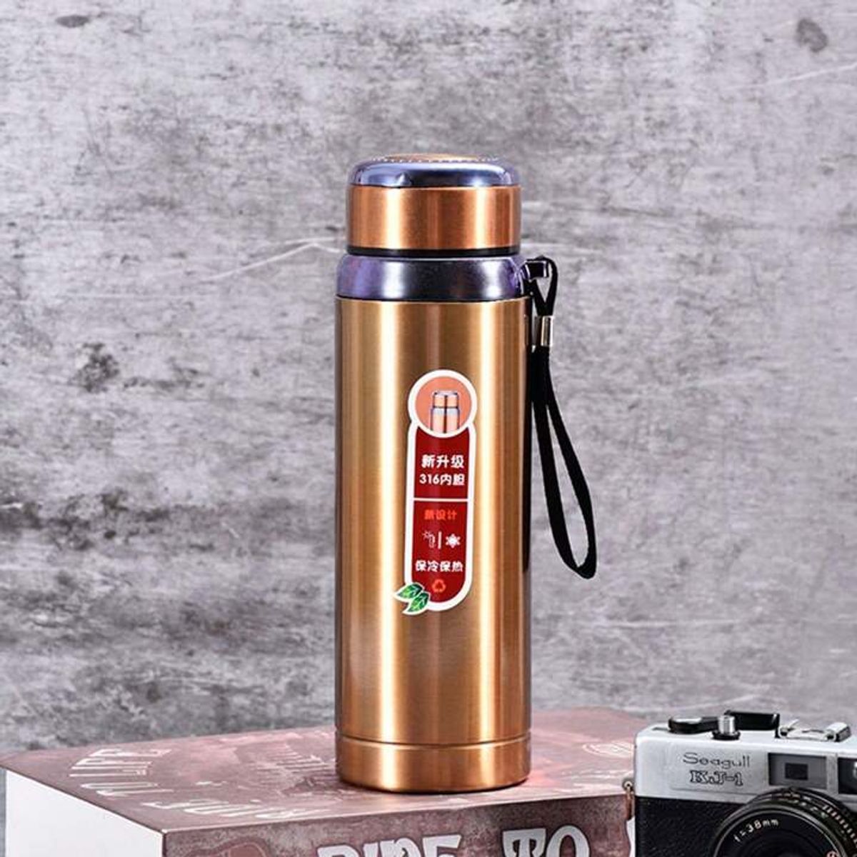 GENERICO - Termo Vacuum color entero para agua fría y caliente