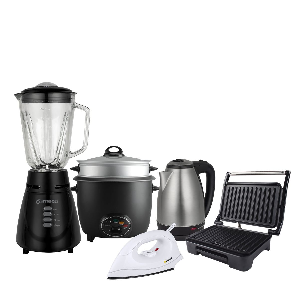 IMACO - Pentacombo Licuadora + Hervidor + Olla + Grill + Plancha Imaco