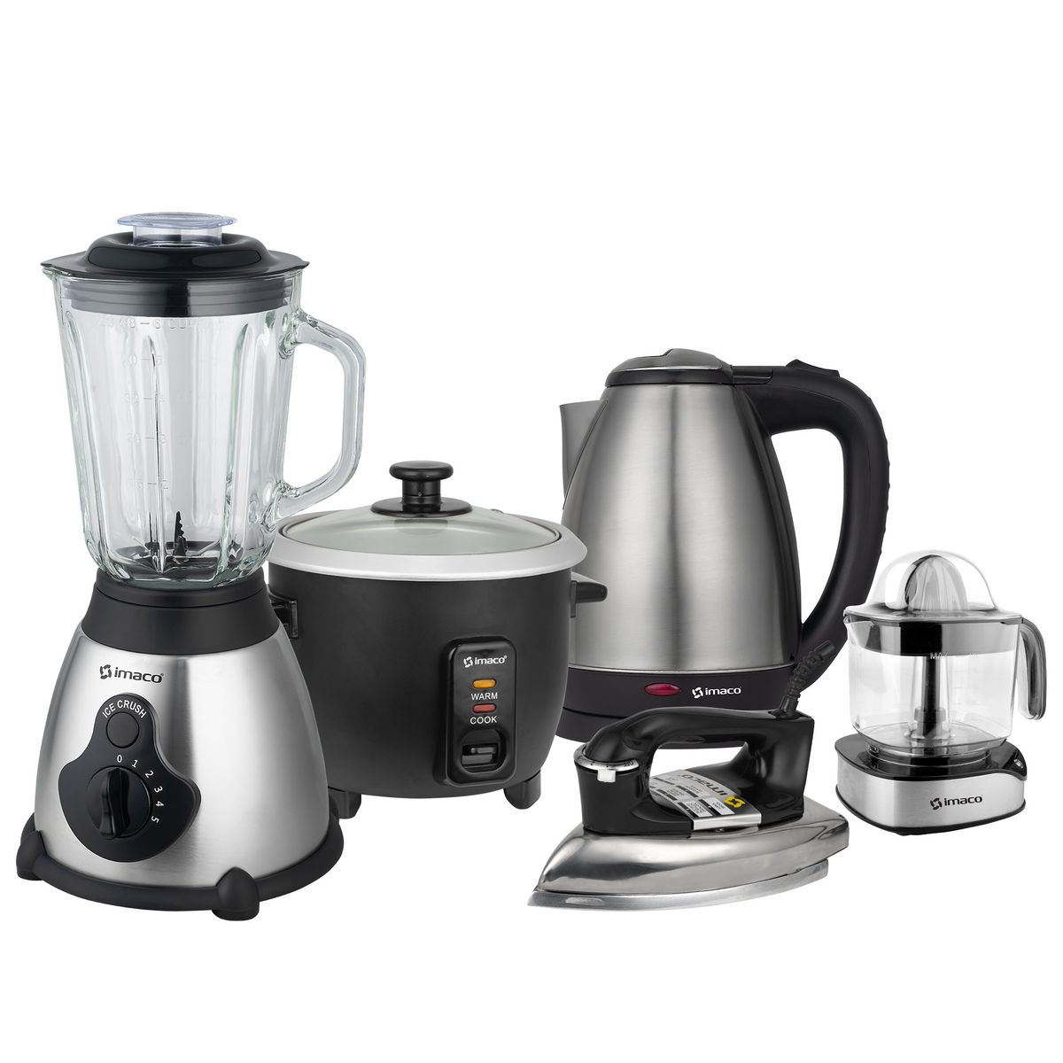 IMACO - Pentacombo Imaco Licuadora+Olla arrocera+Hervidor+Plancha+Exprimidor