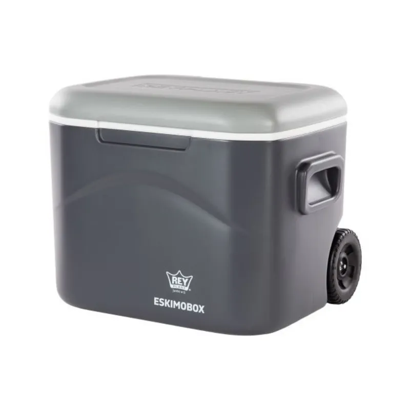 REYPLAST - Cooler Eskimobox 57. 5 L con Ruedas Portátil Gris