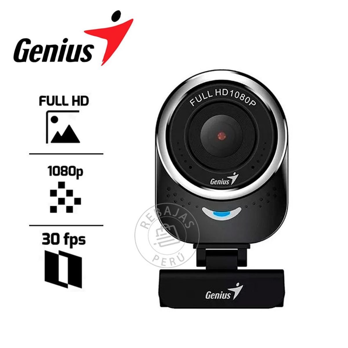 GENIUS GX - Cámara Web Genius QCam 6000 FHD 1080p USB con Micrófono Integrado