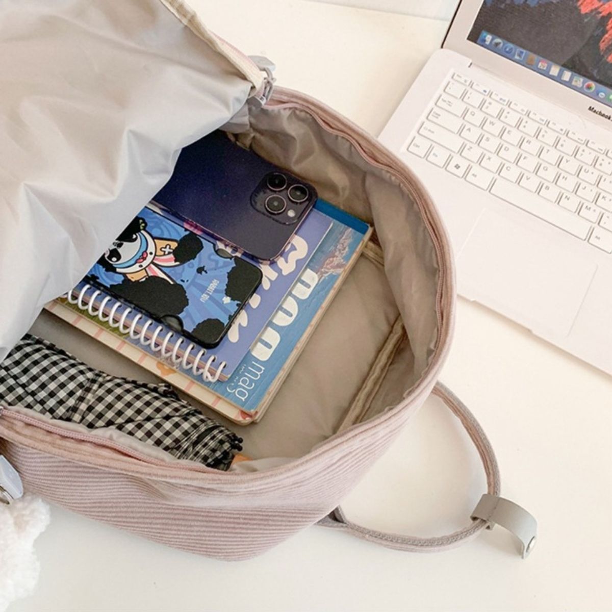 GENERICO - Mochila mediana aesthetic corduroy