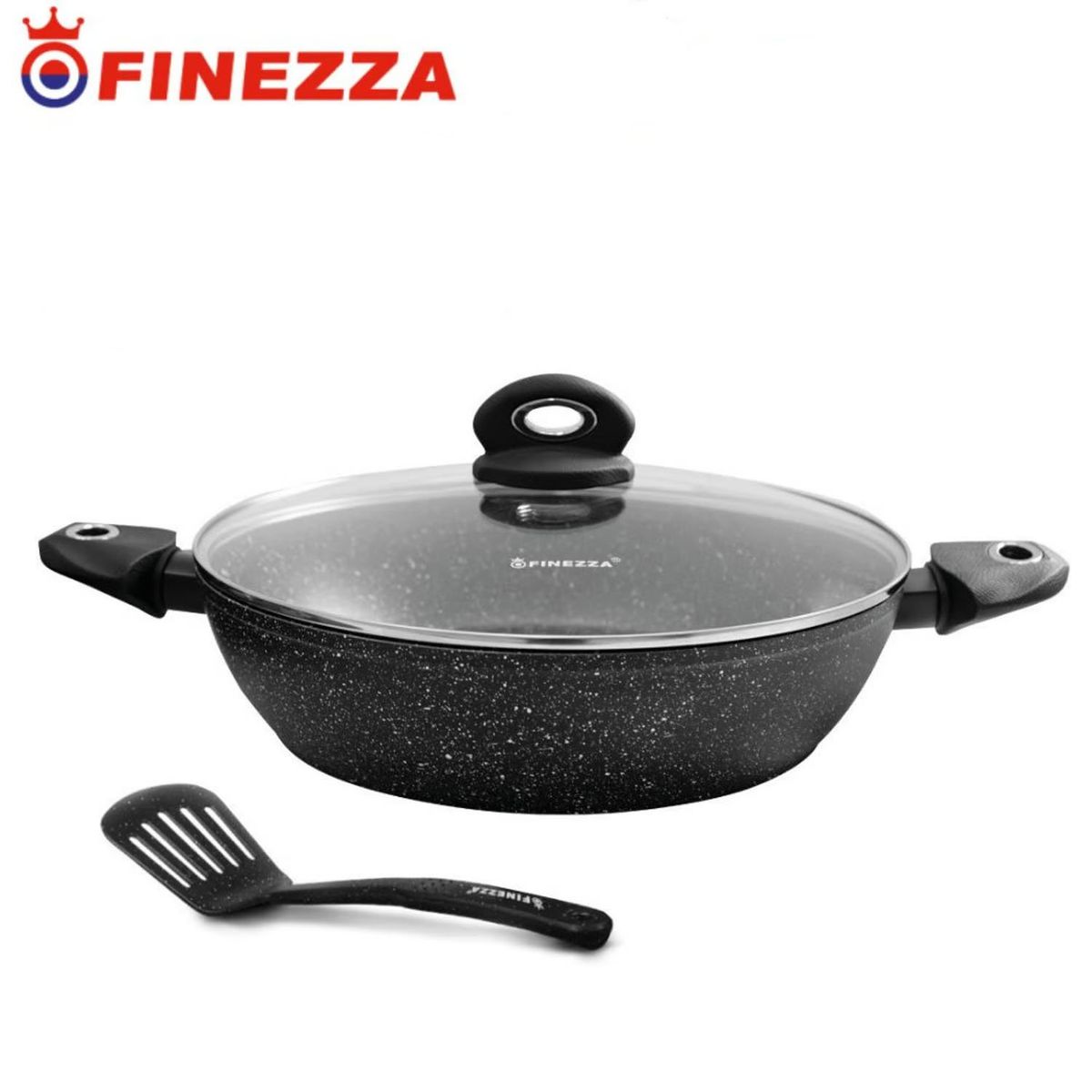 FINEZZA - Perol Finezza Ultragranito 32 cm x 3 Piezas - Negro