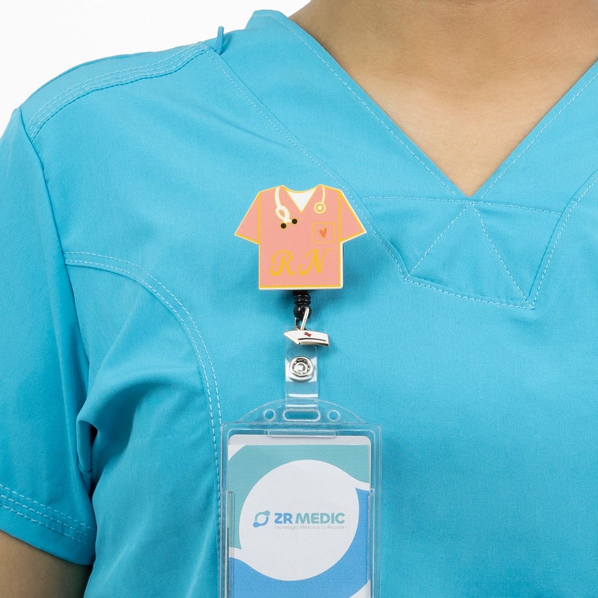GENERICO - Carrete de Credencial con Clip Camisa Enfermería Rn