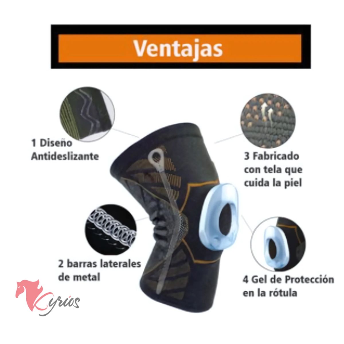 NO LOGO - Rodillera Hilo De Cobre Con Gel