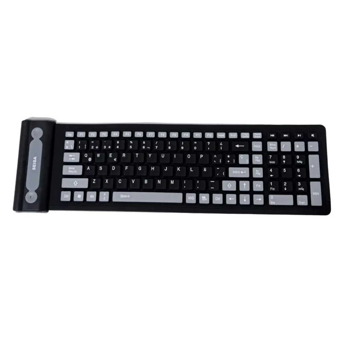 SEISA - Teclado Bluetooth Flexible Silicona 107 Teclas Seisa Celular Tablet
