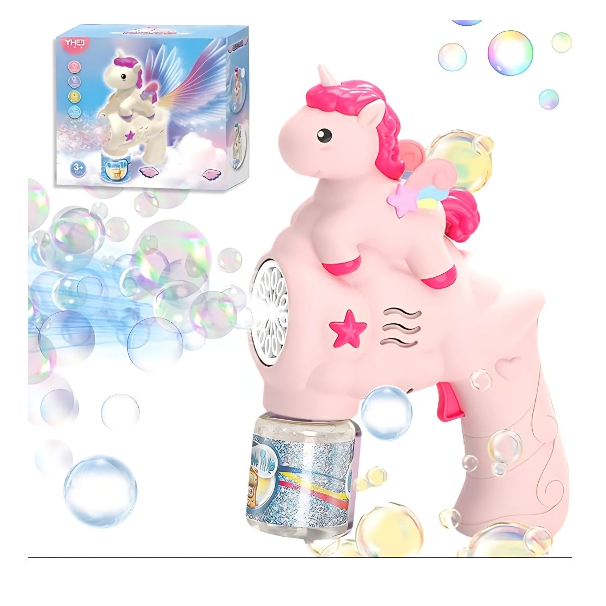 GENERICO - Pistola De Burbujas Con Luces Juguete Para Niñas Unicornio