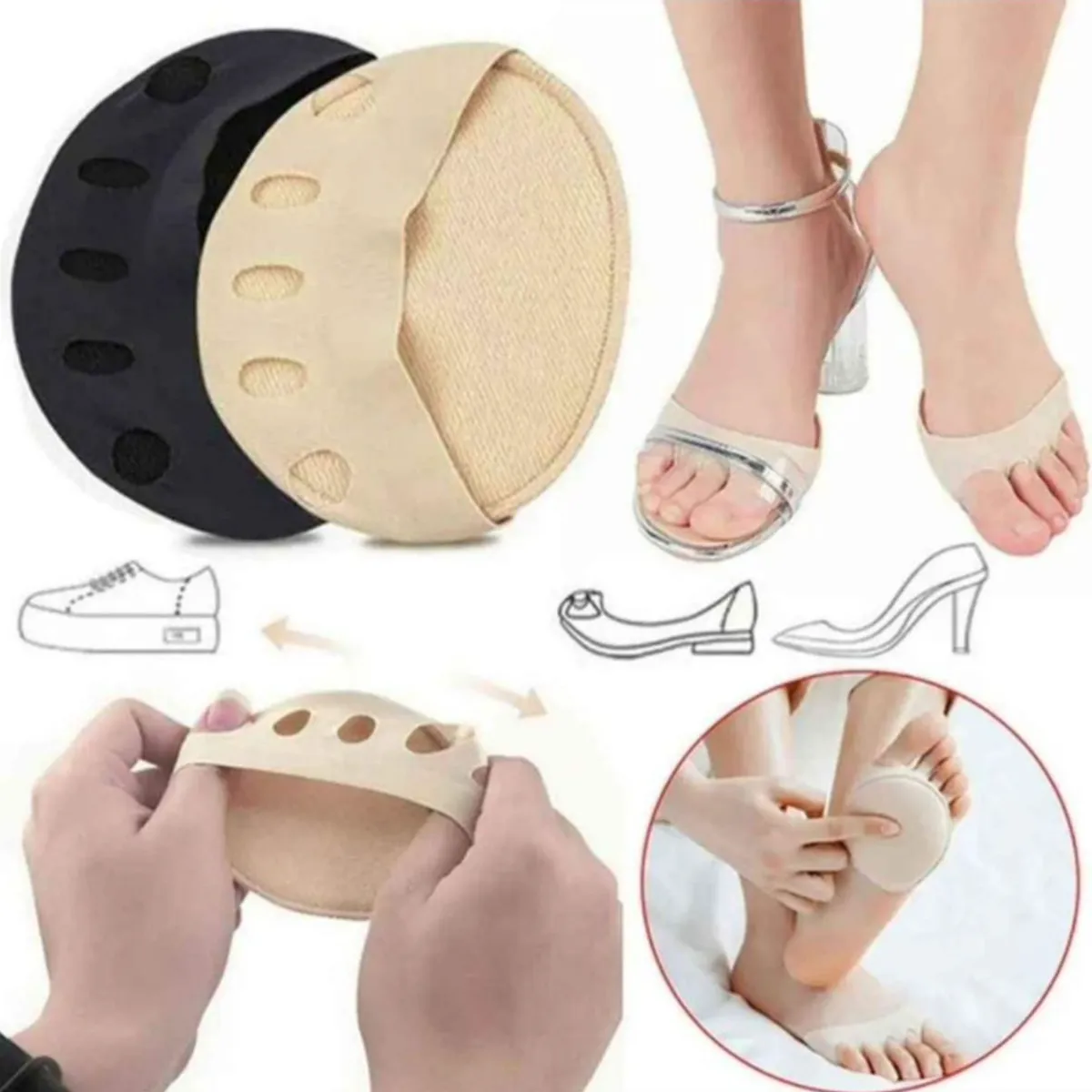 GENERICO - 2 PACK DE PLANTILLAS PARA TACOS/ ALMOHADILLAS PARA PIES