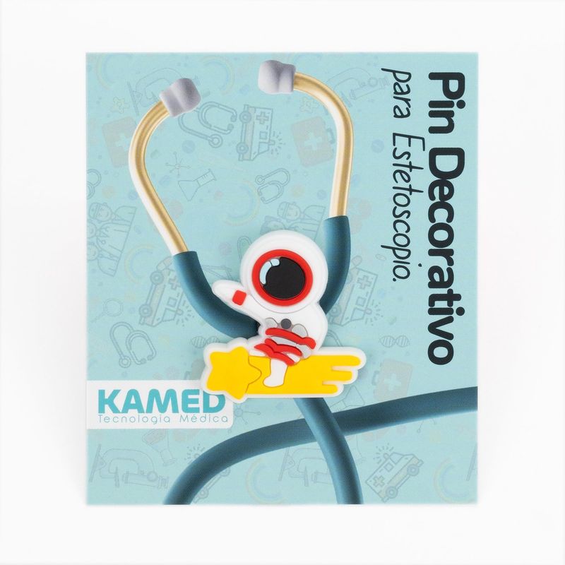 GENERICO - Pin Decorativo para Estetoscopio Kamed Astronauta