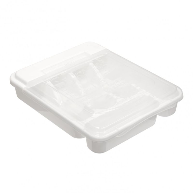 REY PLAST - Organizador de Cubiertos Fast Cover Compacto Blanco