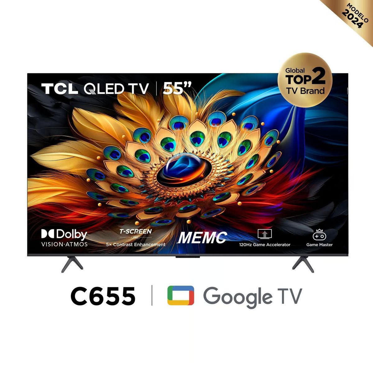 TCL - Televisor TCL 55" 55c655  QLED Google TV 4K Ultra HD