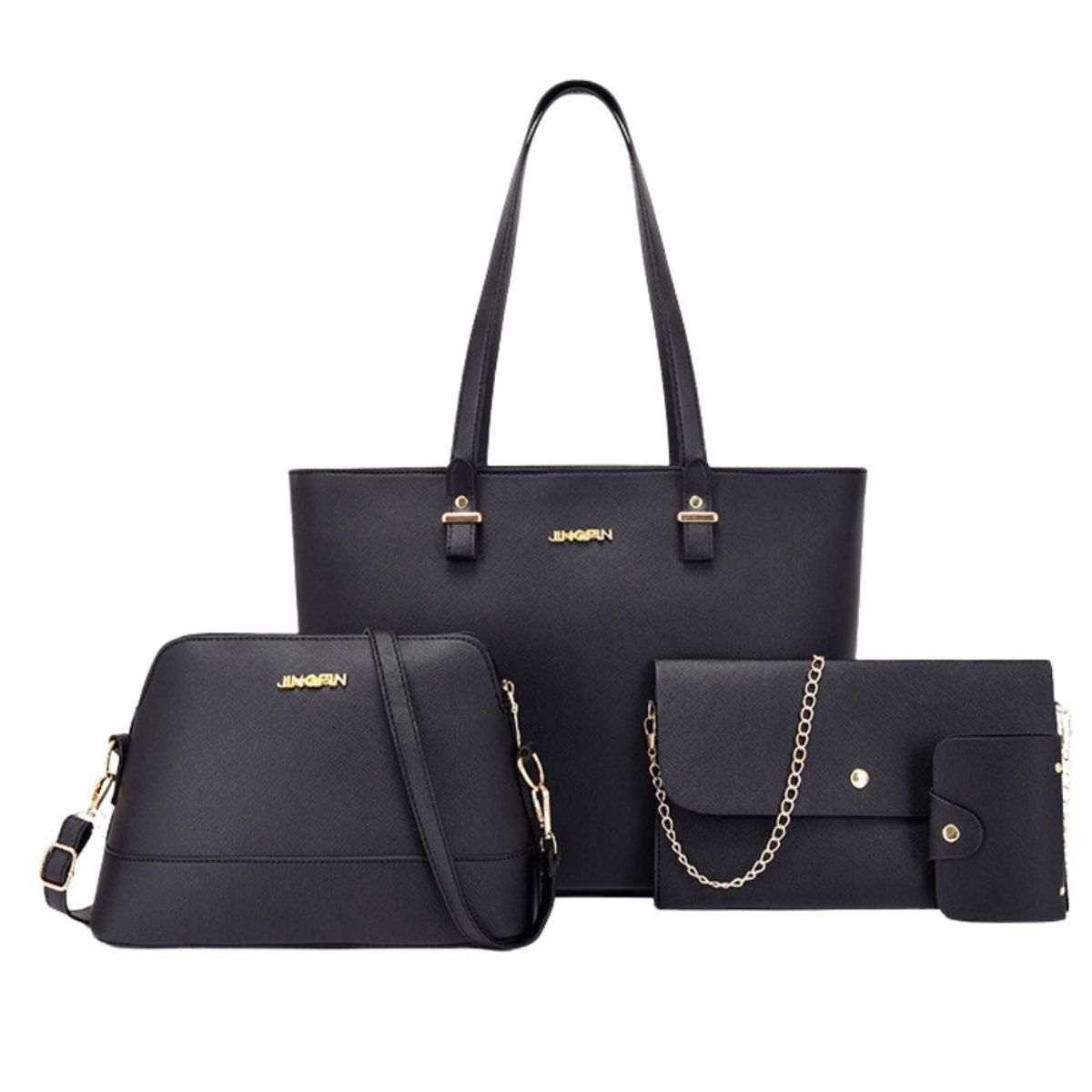 GENERICO - Set 4 en 1: bolso, cartera, sobre y tarjetero de cuero vegano WSTB-011