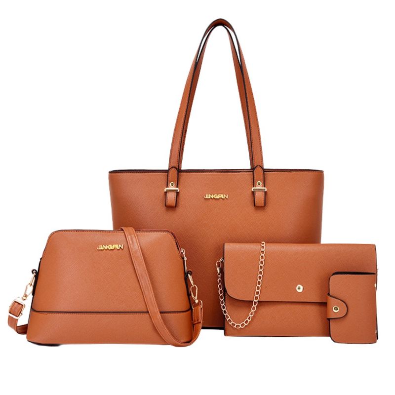 GENERICO - Set 4 en 1: bolso, cartera, sobre y tarjetero de cuero vegano WSTB-011