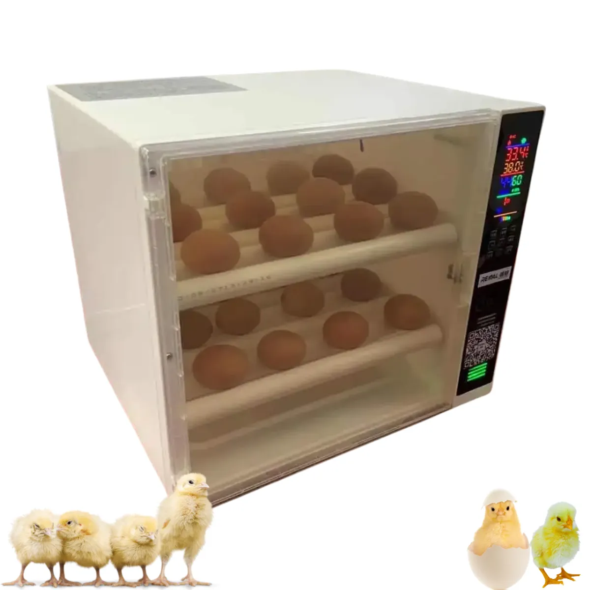 GENERICO - Incubadora De 60 Huevos Tipo Microondas Dual 220V/12V