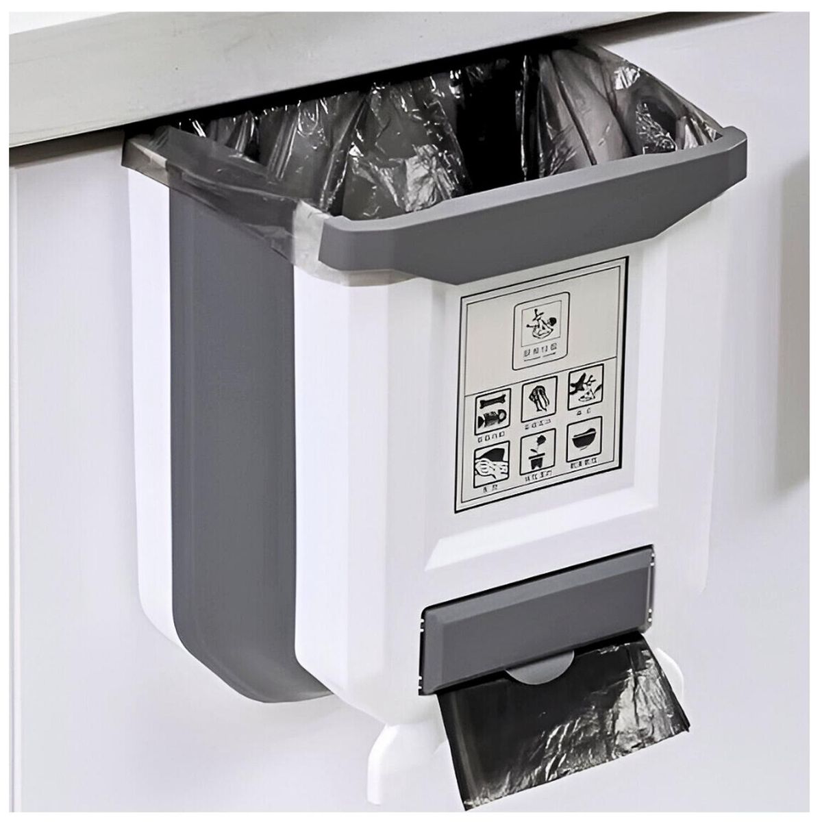 MINARI - Tacho de Basura Plegable con Dispensador de Bolsas BL TB2