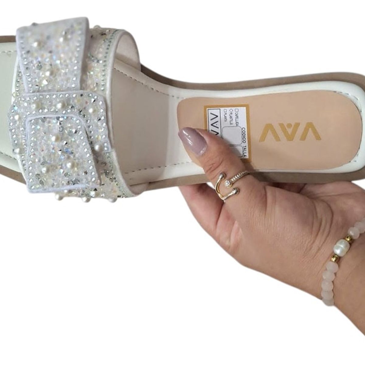 GENERICO - Sandalia Mujer Lazo Deslumbrante 1177-40 Color Blanco