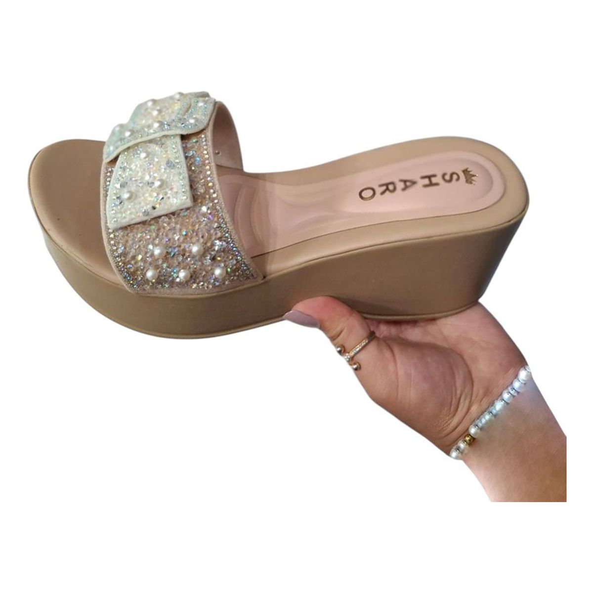 GENERICO - Sandalia Mujer Perla De Lujo 1177-55 Color Beige