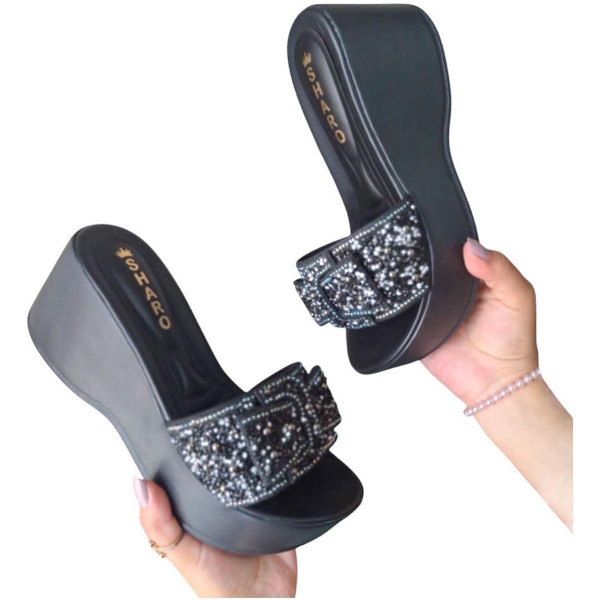 GENERICO - Sandalia Mujer Perla De Lujo 1177-55 Color Negro