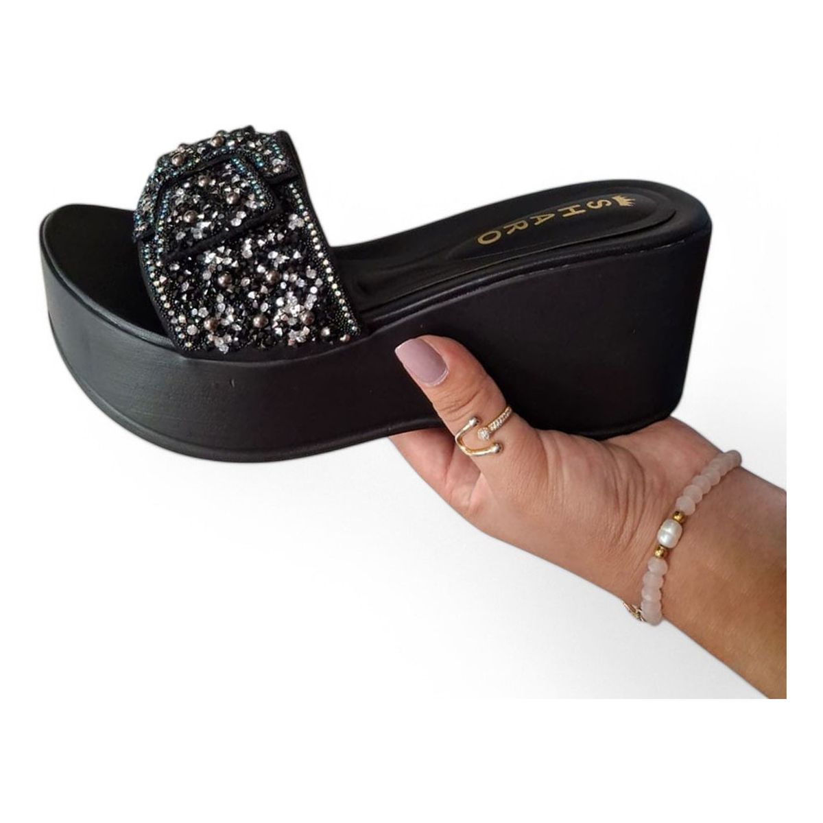 GENERICO - Sandalia Mujer Perla De Lujo 1177-55 Color Negro