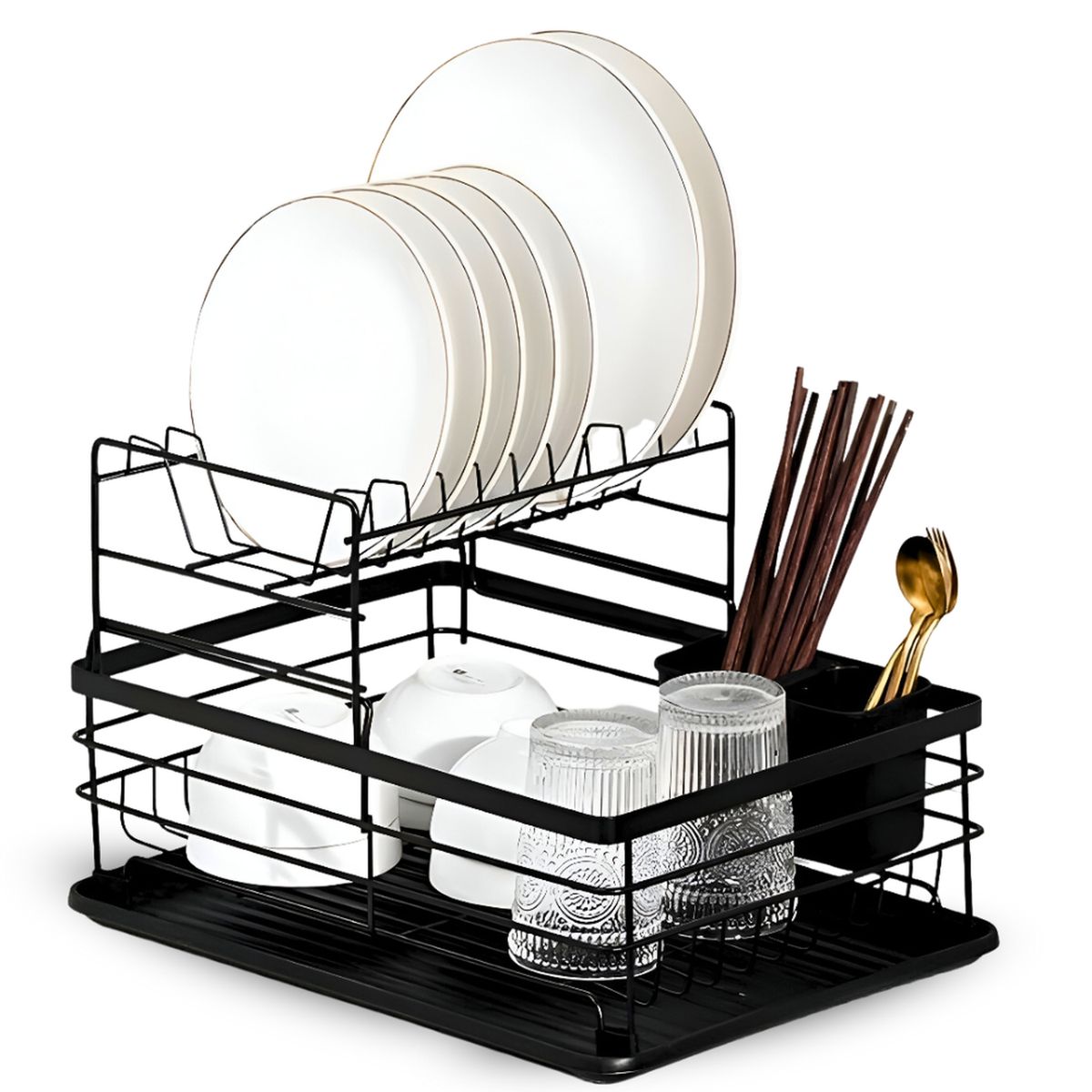 MINARI - Escurridor de Platos Vasos Cubiertos 2 Niveles E92