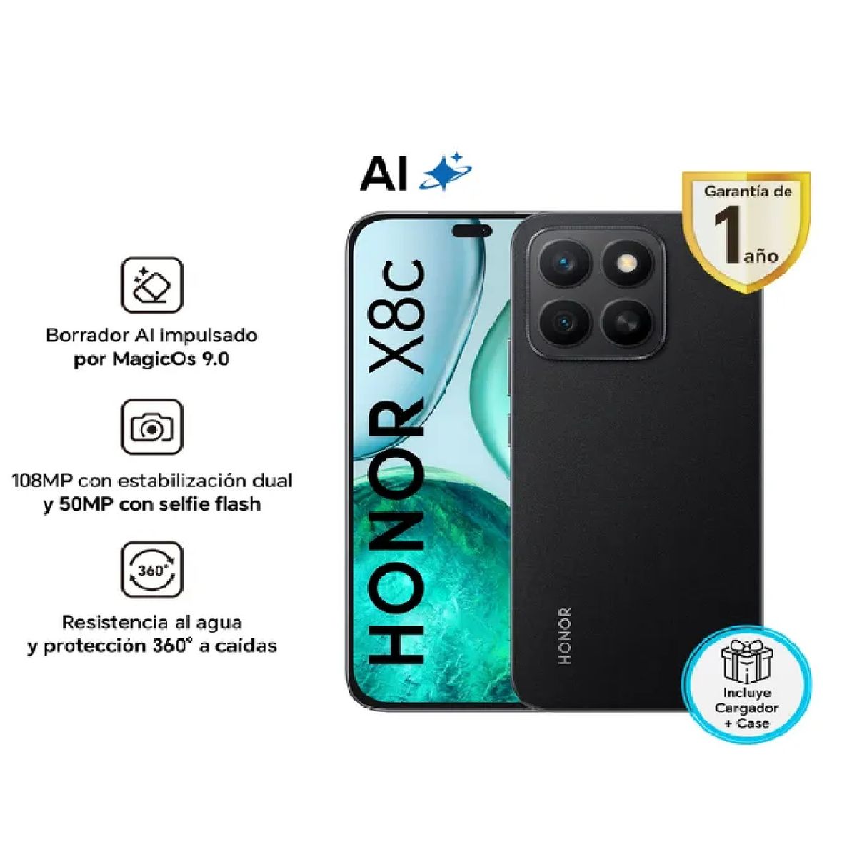 HONOR - HONOR X8C NEGRO 8RAM 256GB - REGISTRADO
