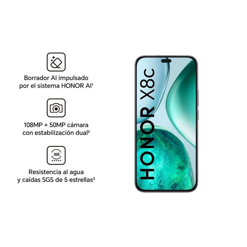 HONOR - HONOR X8C NEGRO - 8GB RAM 256GB REGISTRADO