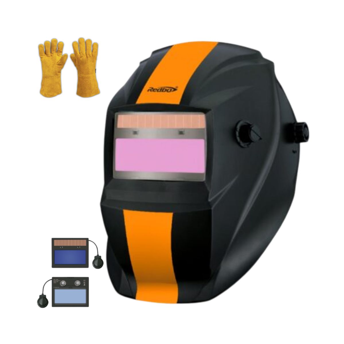 REDBO - CARETA FOTOSENSIBLE AUTOMATICA PARA SOLDAR REDBO WH9343-2HC+ GUANTES