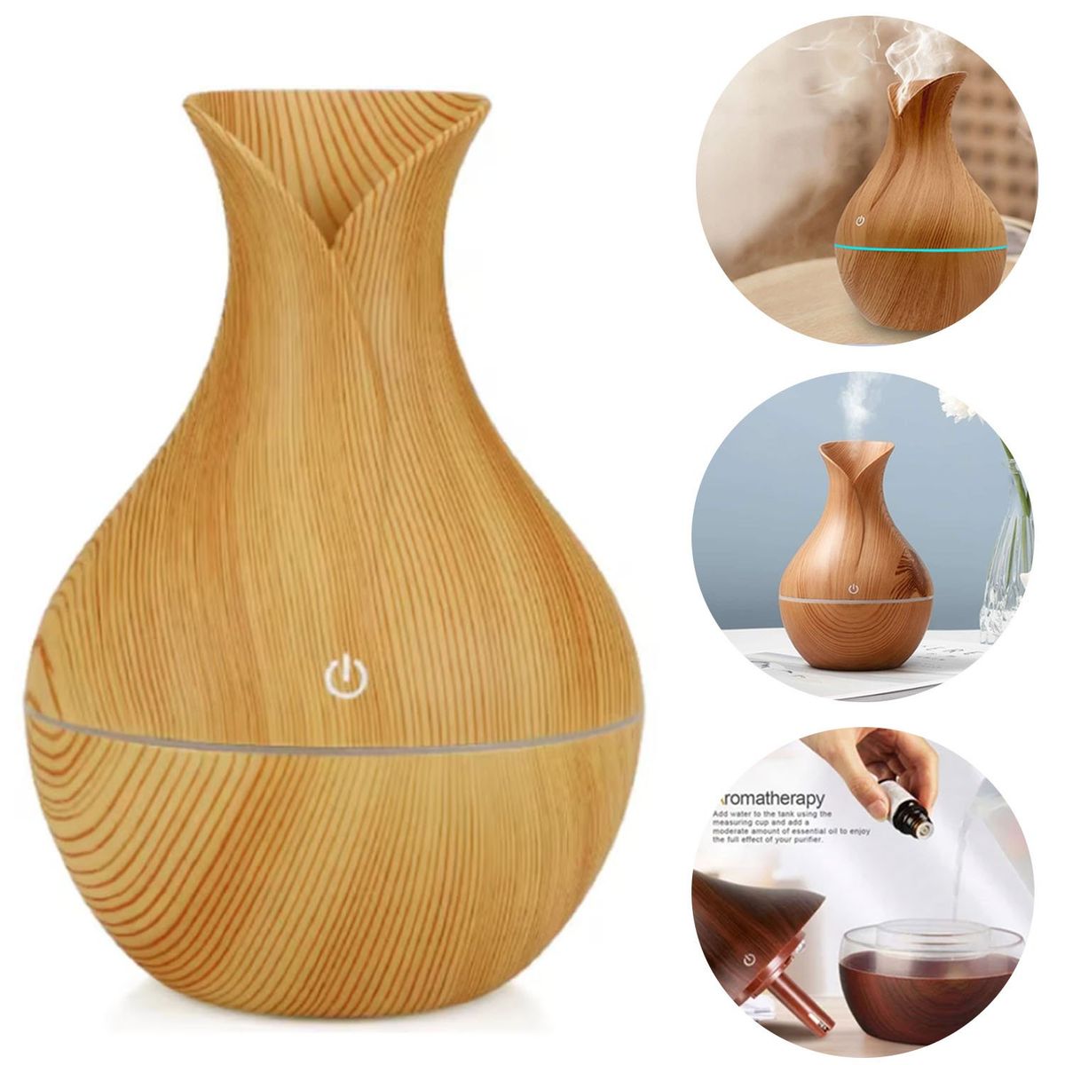 GENERICO - Humidificador Difusor de Aroma con Luz Led Ultrasónico aromaterapia