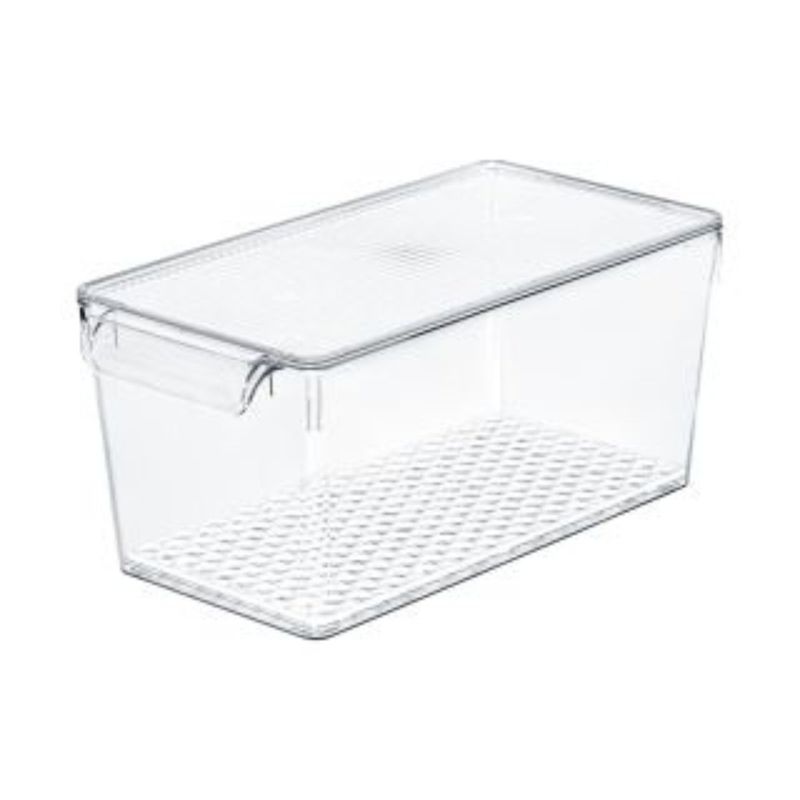 REY PLAST - Smart Box 5.5 L con Tapa y Rejilla, Organizador PC
