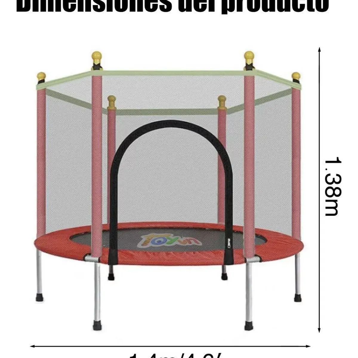 U BUY - Cama Saltarina Pequeña Roja 140cm con Malla