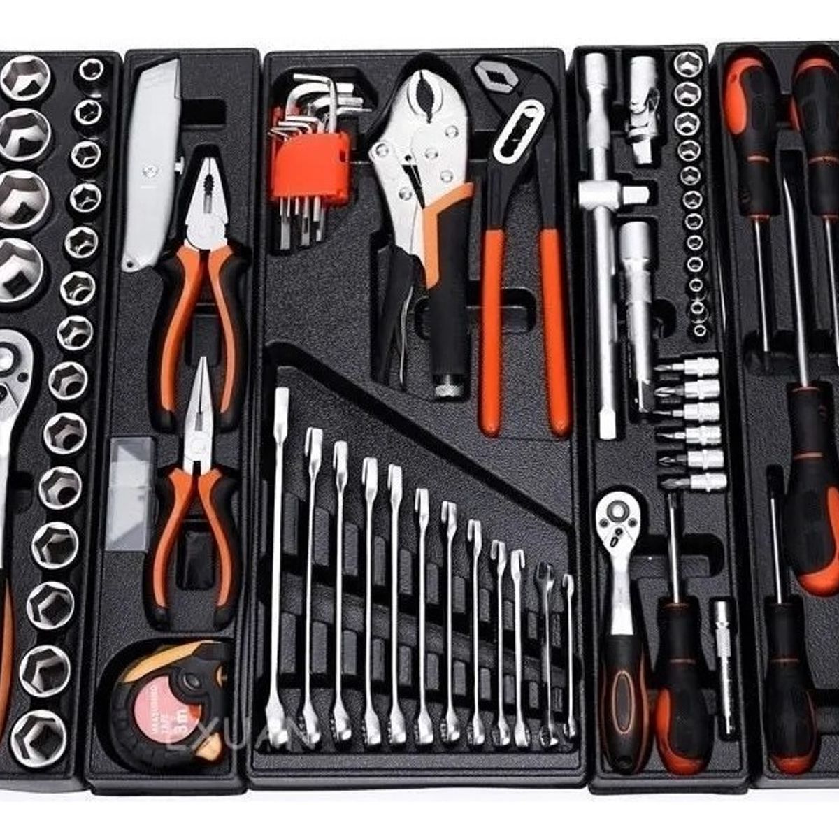 QUICK - Caja De Herramientas Set 85 Pieza Plegable 5 Niveles Metal