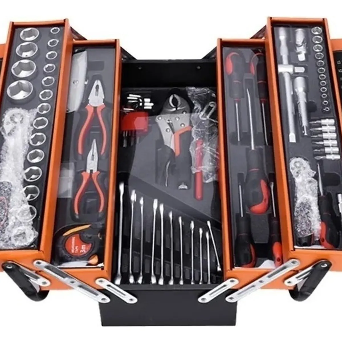 QUICK - Caja De Herramientas Set 85 Pieza Plegable 5 Niveles Metal