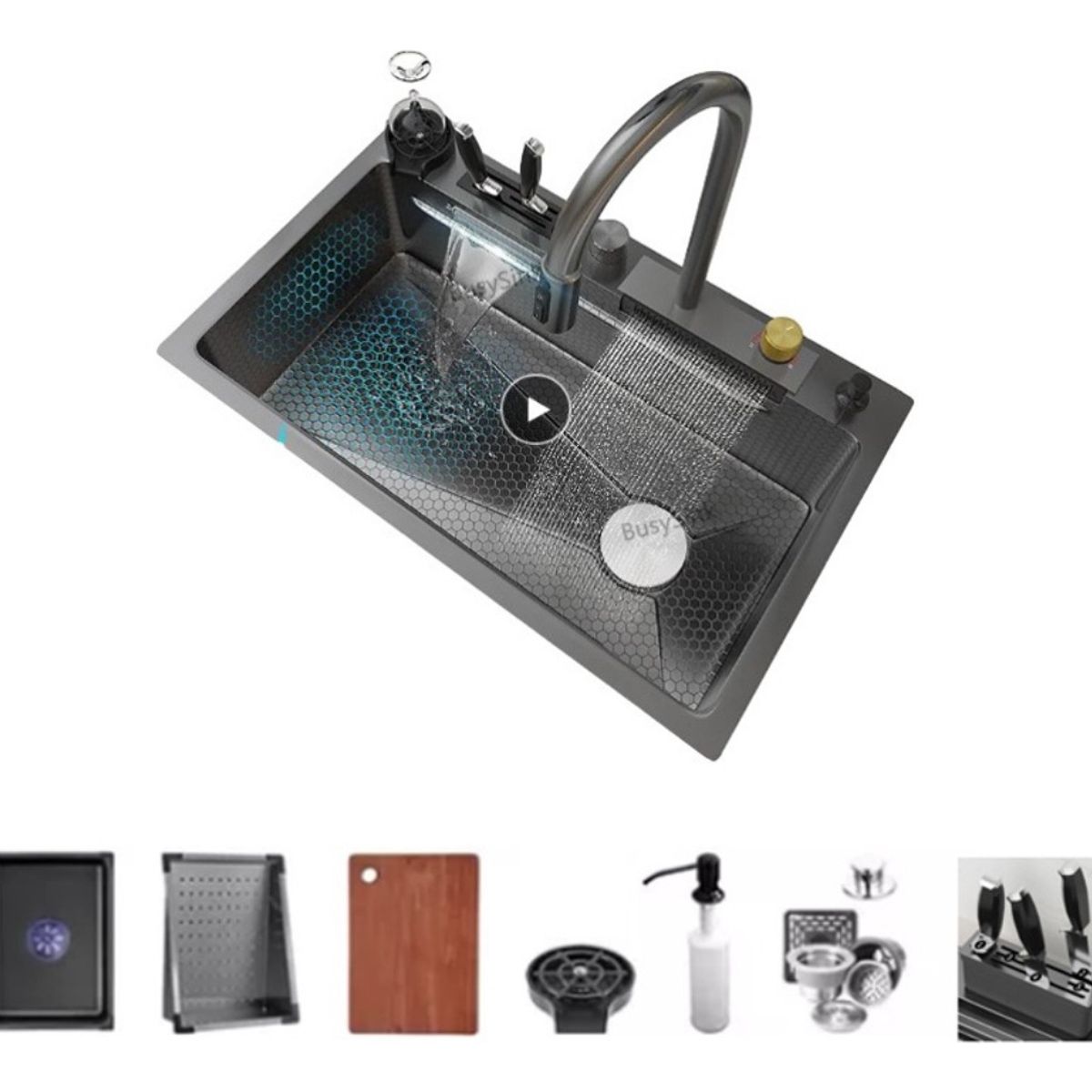 LABALAOS - Lavaplatos Multifuncional De Acero Inoxidable 75x46cm