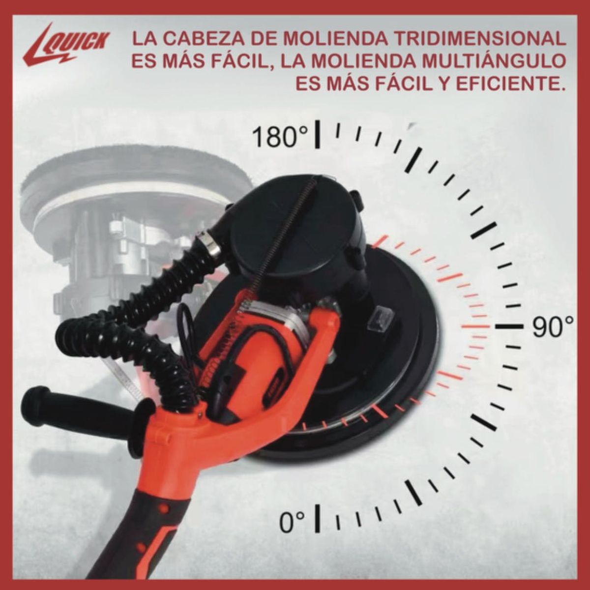 QUICK - Quick Lijadora De Pared Y Techo Luz Led 800w 1900rpm 225mm