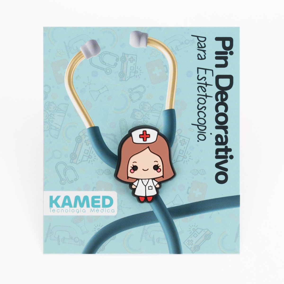 GENERICO - Pin Decorativo para Estetoscopio Kamed Enfermera