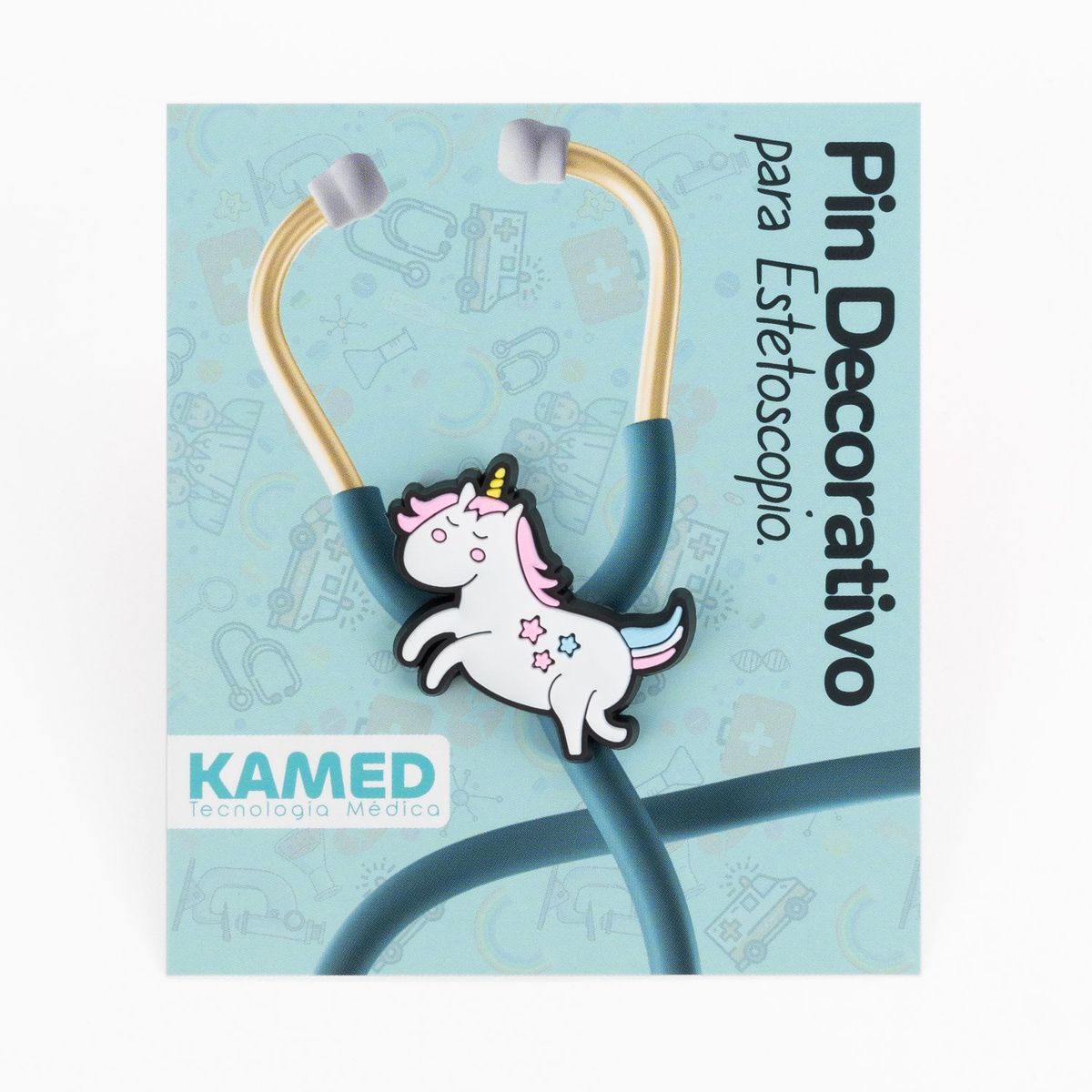 GENERICO - Pin Decorativo para Estetoscopio Kamed Unicorcio