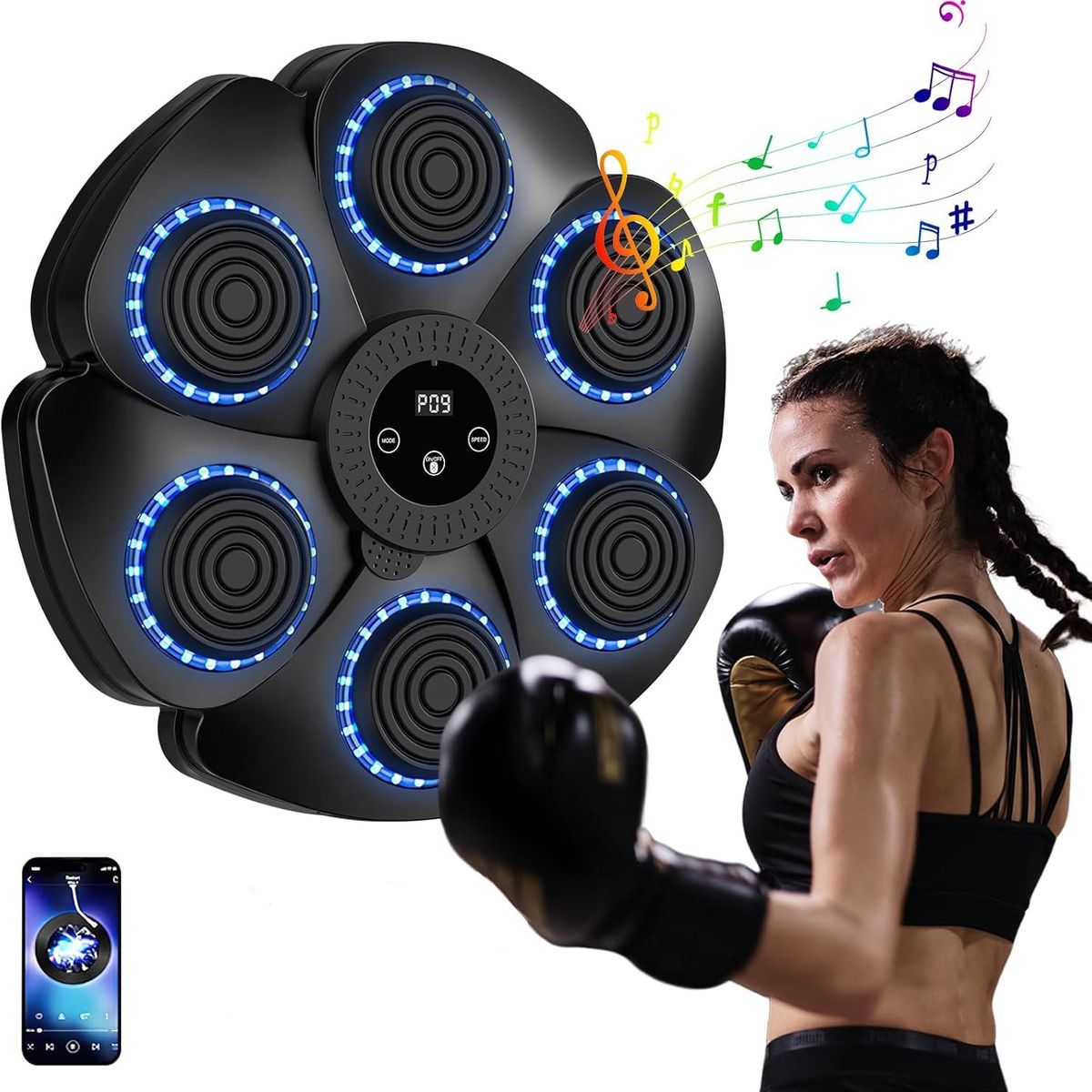 U BUY - Máquina De Boxeo Inteligente Con  Musical Bluetooth