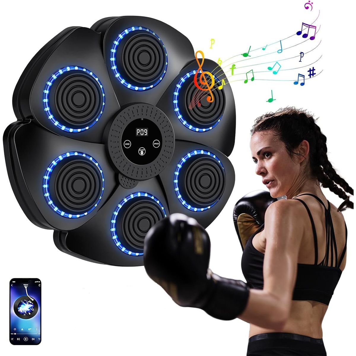 U BUY - Máquina De Boxeo Inteligente Con  Musical Bluetooth