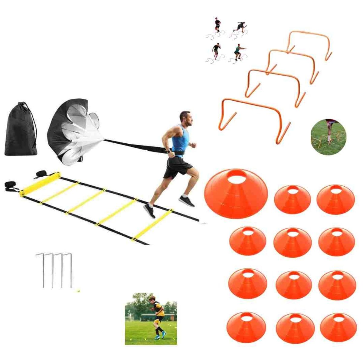 U BUY - Kit De Entrenamiento Cono+escalera+paracaídaagilidadfutbol