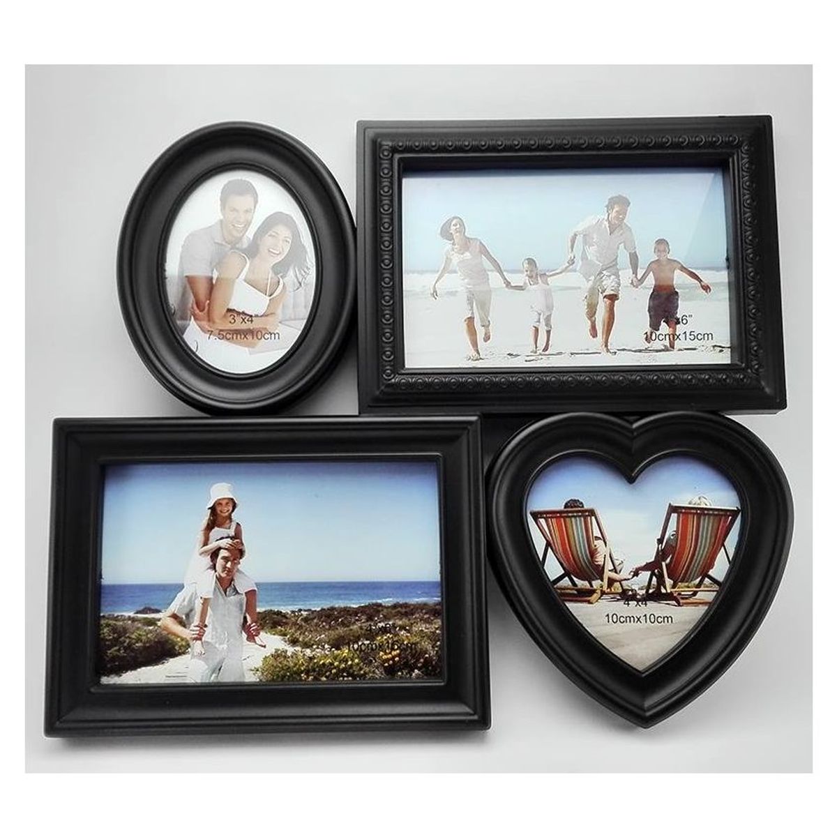 GENERICO - Portafotos cuadro para 4 fotos - negro