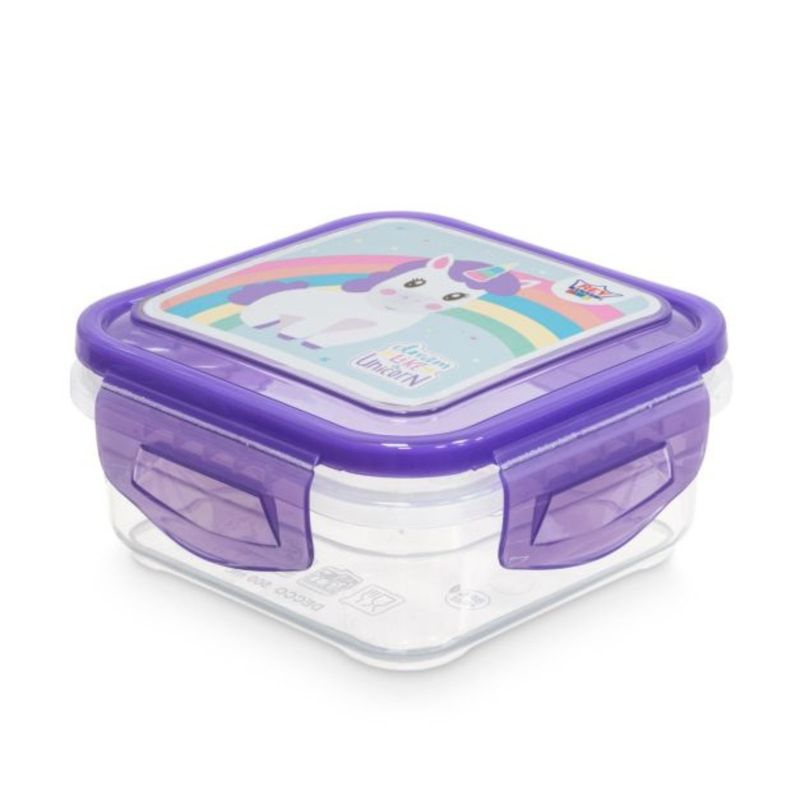REY PLAST - Taper Decco 500 ml con Diseño Infantil, Tapa Morado