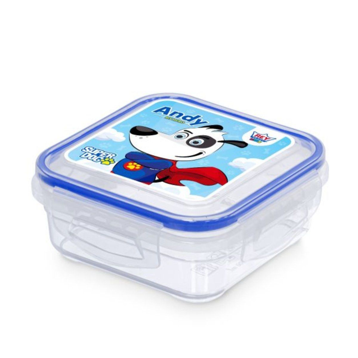 REY PLAST - Taper Decco 500 ml con Diseño Infantil, Tapa Azul