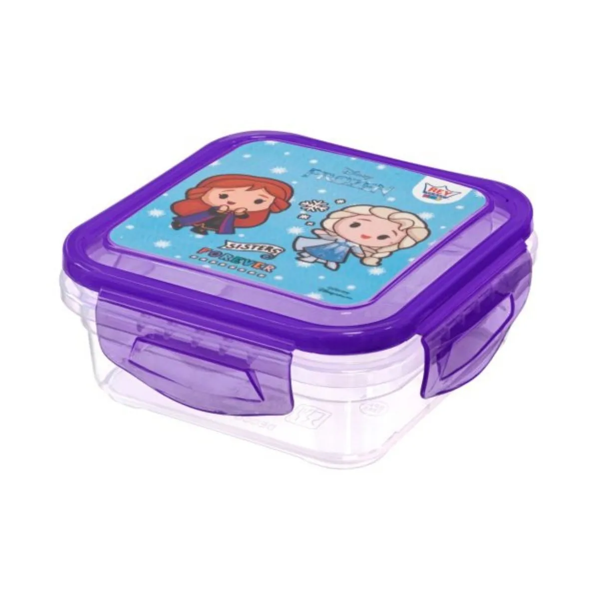 REY PLAST - Taper Decco 500 ml Disney Frozen, Tapa Hermética Morada