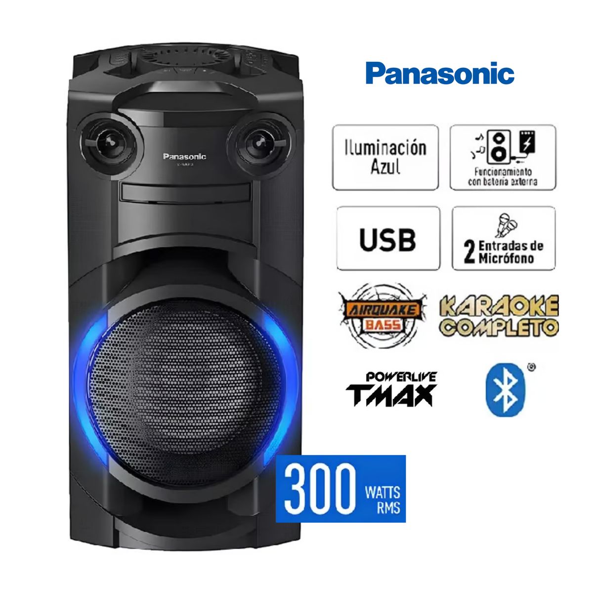 PANASONIC - EQUIPO DE SONIDO PANASONIC ONE BOX RMS 300 WATTS NEGRO SC-TMAX10PUK