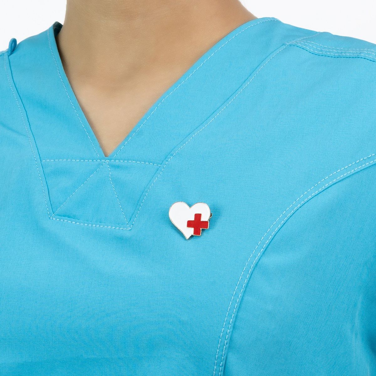 GENERICO - Pin Médico de Metal Kamed Corazón Blanco +